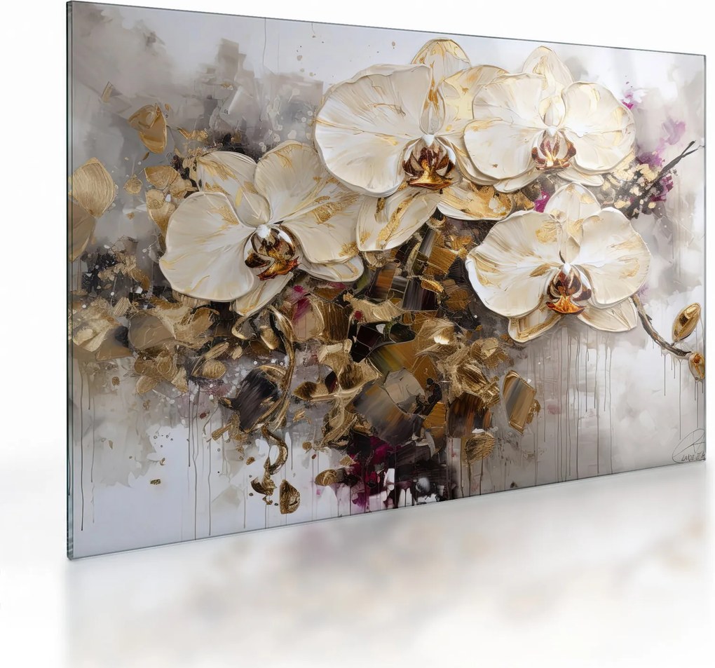 Üveg kép - Orchideák (70x50 cm)