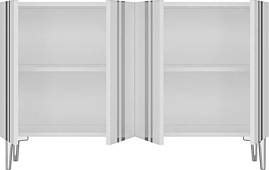 Mia komód, fehér-ezüst, 120 cm
