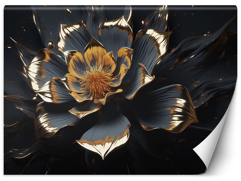Gario Fotótapéta Arany fekete virág Anyag: Vlies, Méret: 300 x 210 cm