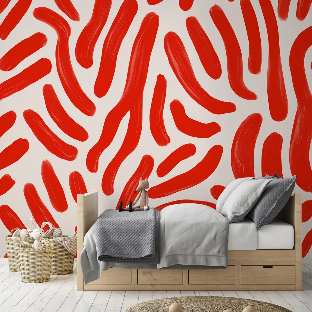 Fotótapéta - Piros vonások (147x102 cm)