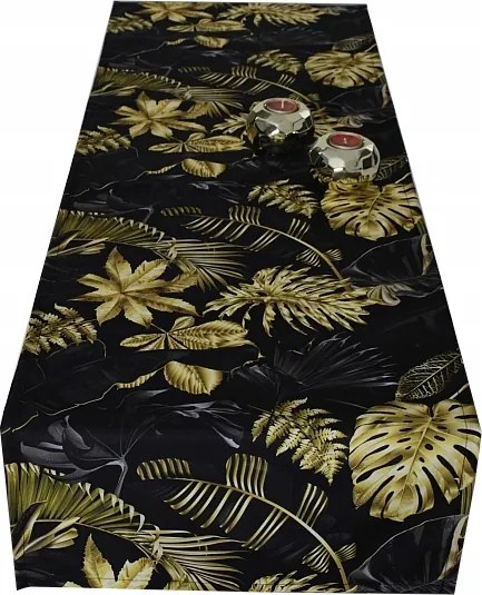 Dekorációs Futófelület asztalra 40x140 arany levelek