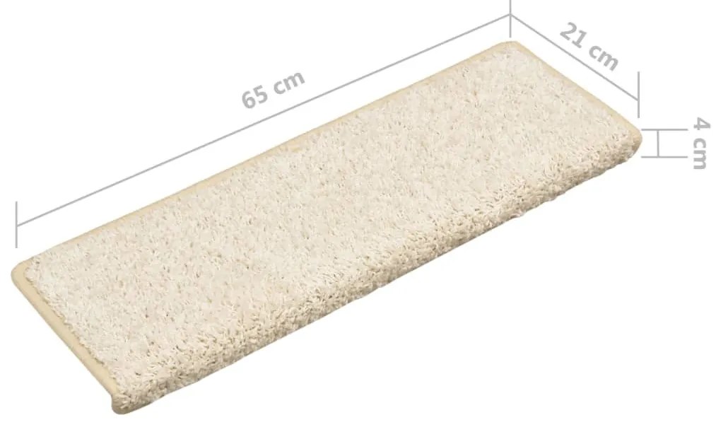 10 db fehér lépcsőszőnyeg 65x21x4 cm