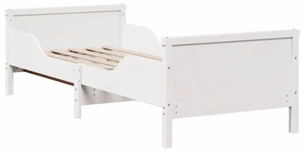 Ágykeret matracmal fejtámlával Fehér 80 x 200 cm Tömör fenyőfa