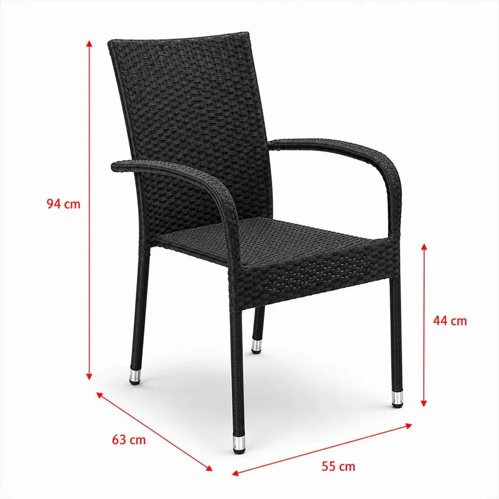 PARIS Kerti rattan szék szett - 6 db