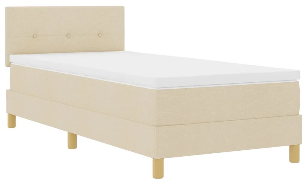 Box Spring Ágy Matraccal Krém 90x190 cm Szövet