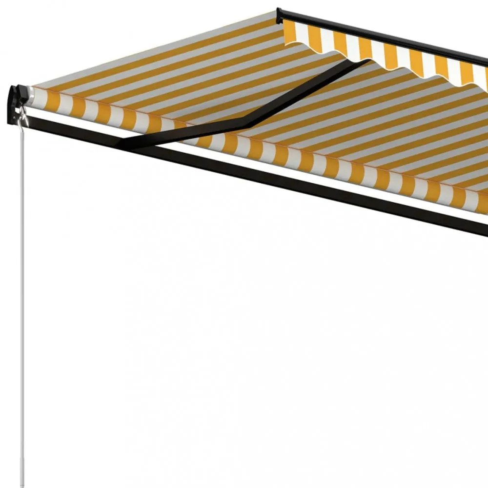 sárga és fehér kézzel kihúzható napellenző 350 x 250 cm