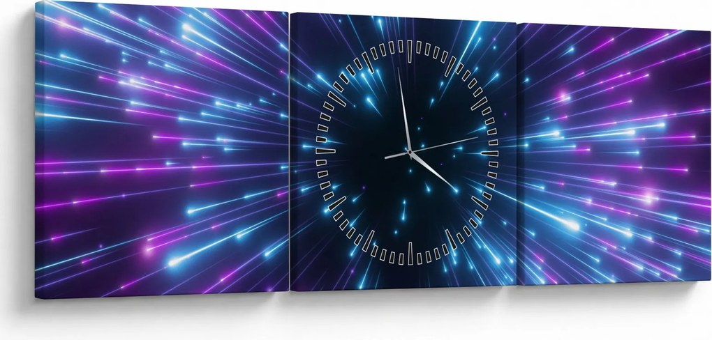 Kép - Neon tér (órával) (90x30 cm)