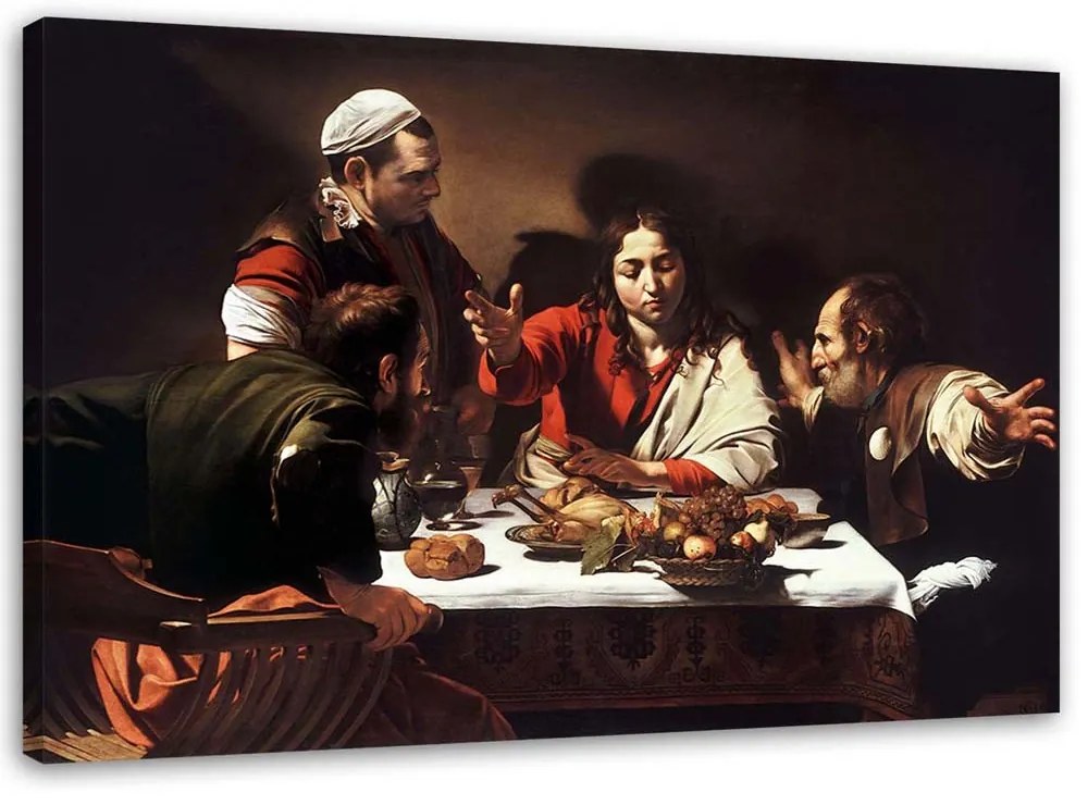 Gario Vászonkép Vacsora az emmauszi vacsoránál - Michelangelo Merisi da Caravaggio, reprodukció Méret: 120 x 80 cm