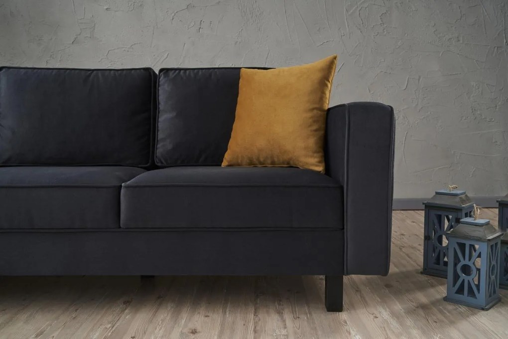 3 személyes kanapé Kale Velvet - Antracit