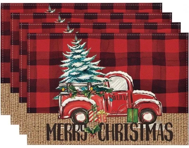 Karácsonyi asztali alátét MERRY CHRISTMAS 30x45 cm, piros