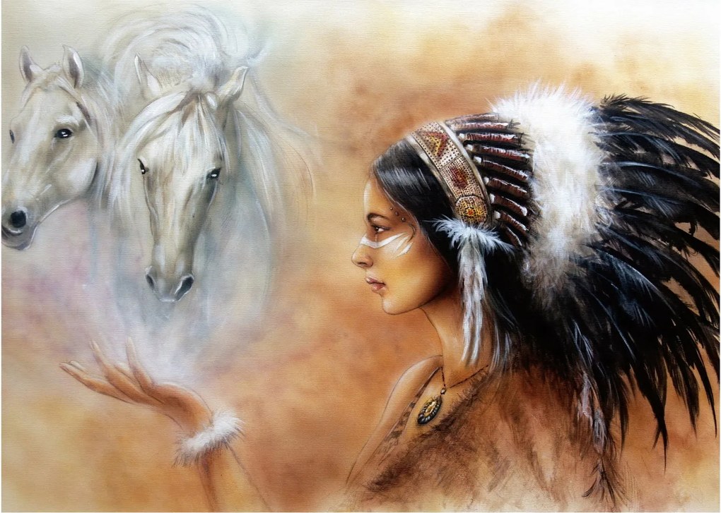 Kép - Indiánok varázslata (üvegen) (70x50 cm)