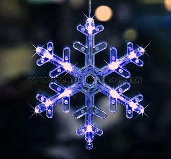Karácsonyi LED fényfüzér Csillag és Hópehely M1326LED 3.5 Méter 138 Led KÉK