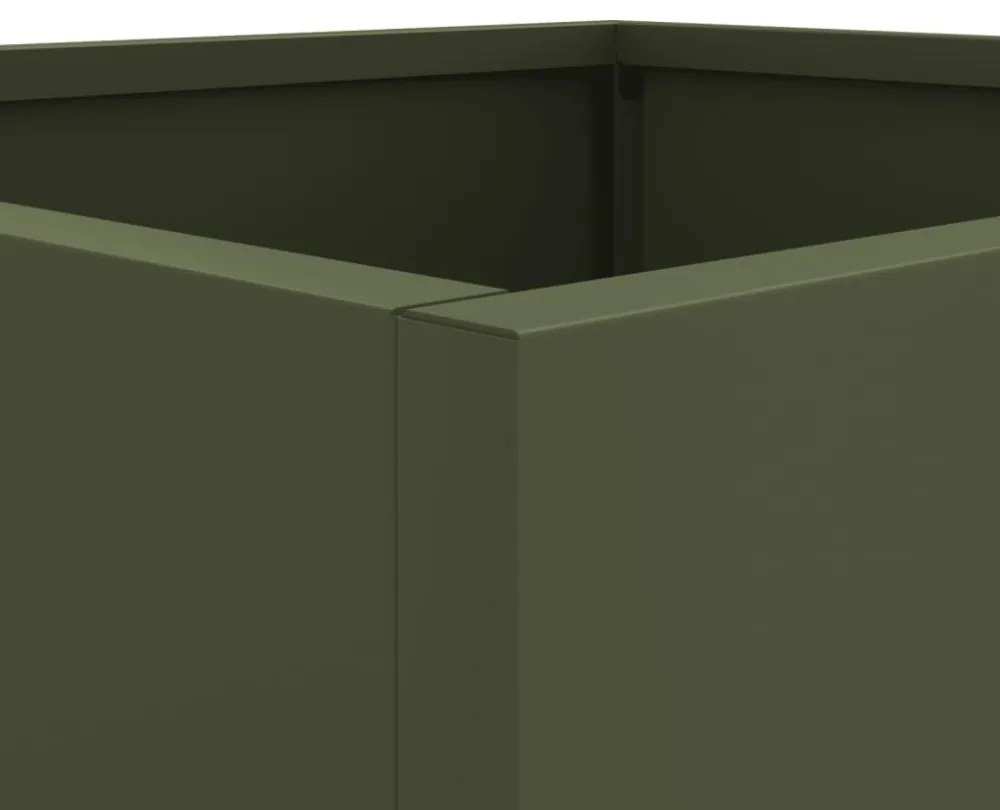 vidaXL 2 db olívazöld acél növénytartó 32 x 30 x 29 cm