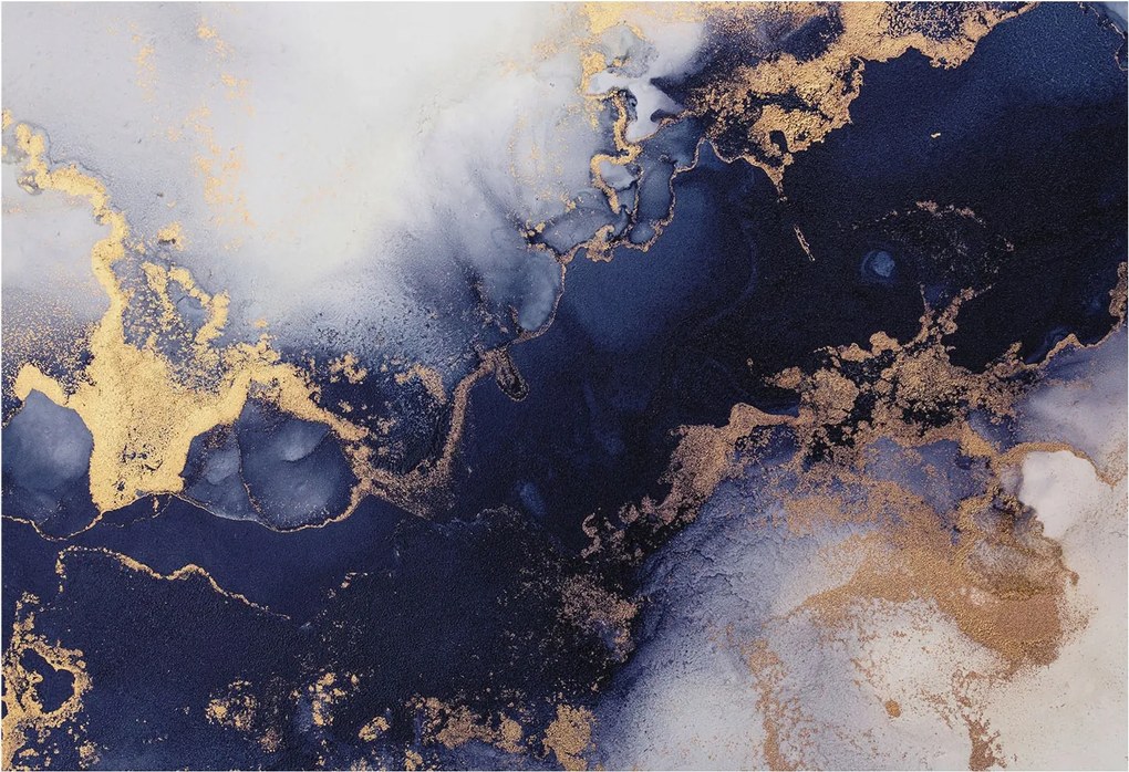 Dekoratív fotótapéta falra Könnyű összeszerelés Sötétkék hullámok 152x104 Ragasztó