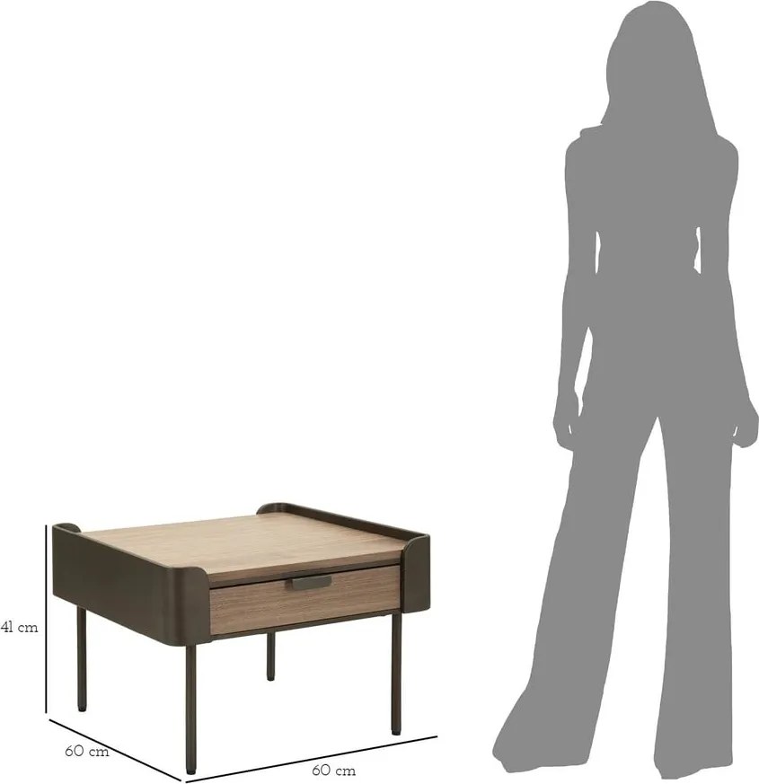 Barna jegenyefenyő dohányzóasztal 60x60 cm Toronto – Mauro Ferretti