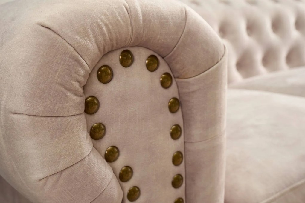 Design fotel Chesterfield pezsgő bársony