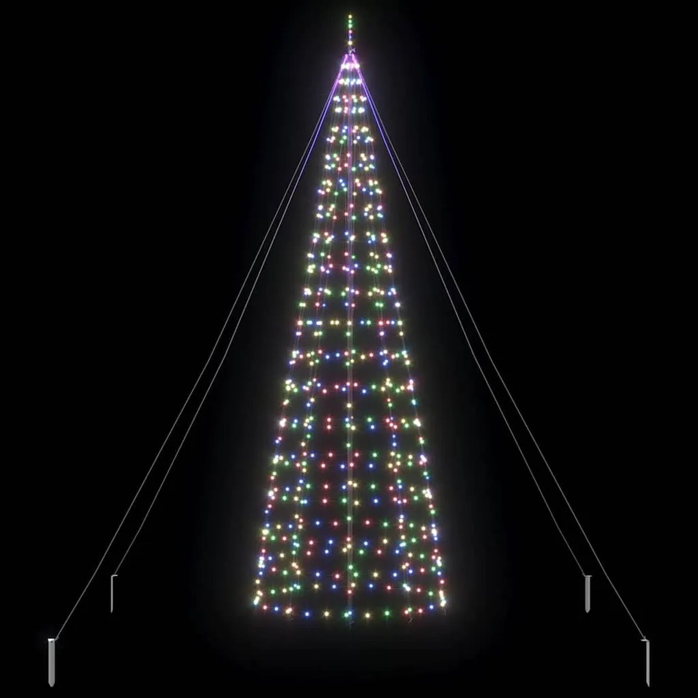 LED Karácsonyfák talajráccsal 800 LED-del Sokszínű 400 cm Vas