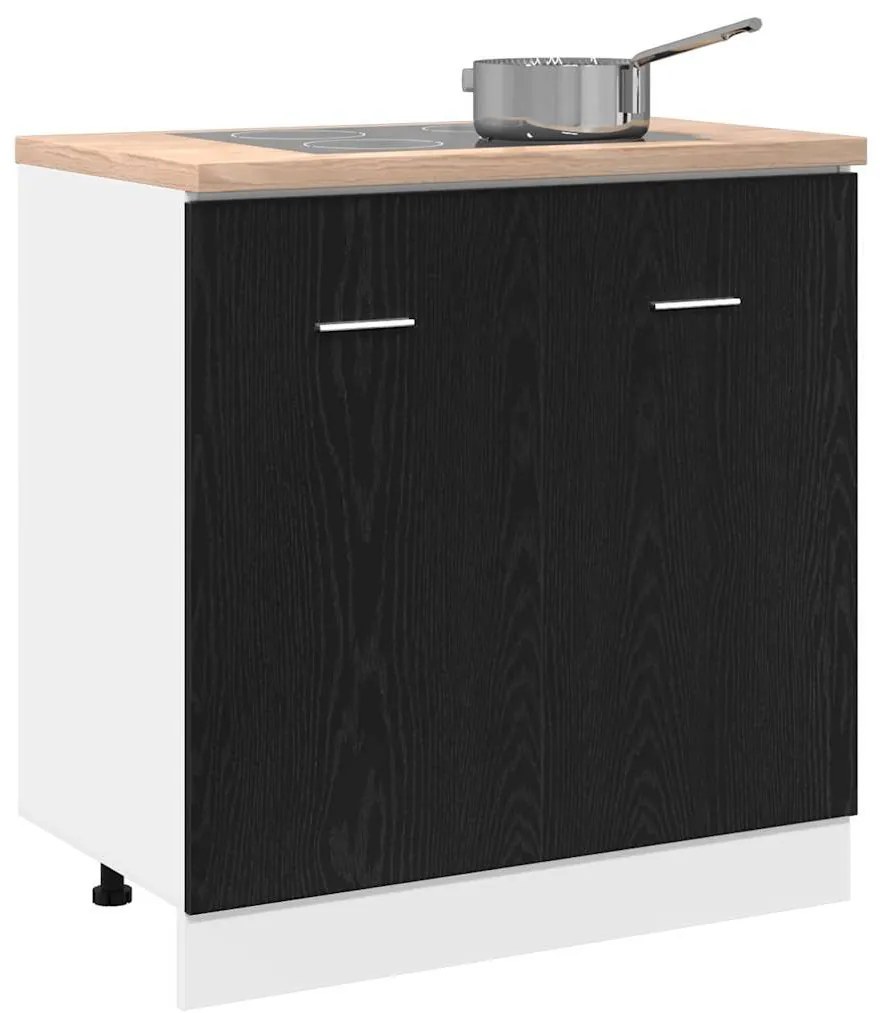 fekete tölgyfa mosogató alsó szekrény 80 x 46 x 81,5 cm