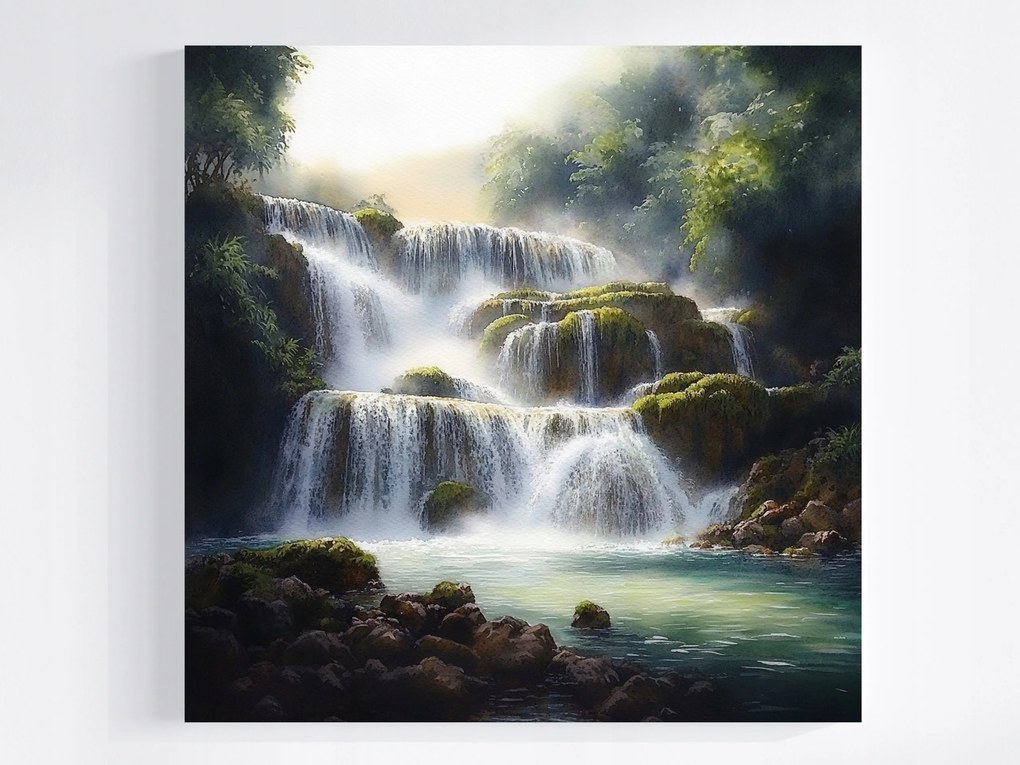 Vászonkép Canvas Tájkép Horvátország Park Krka Vízesések Folyó 80x80