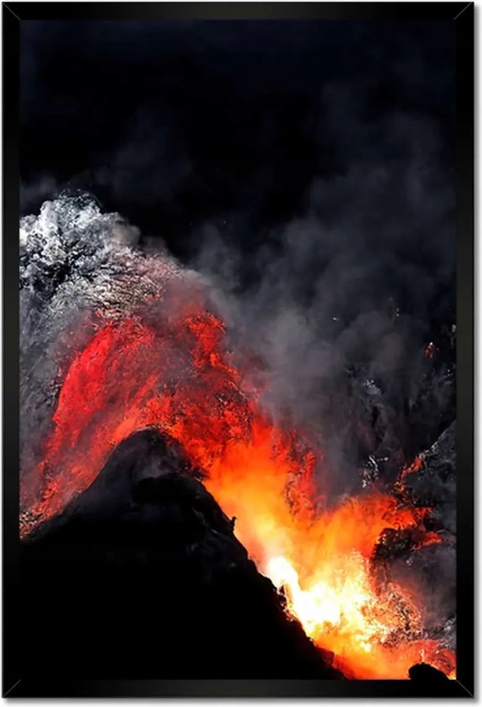 Poszterek keretben 40x60 Vulkánkitörés láva por