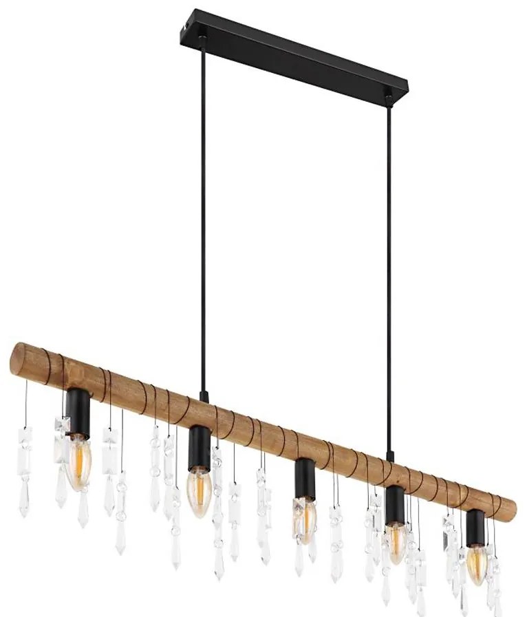 Globo 15532-5H - KIRA kábeles csillár 5xE14/40W/230V fekete/barna