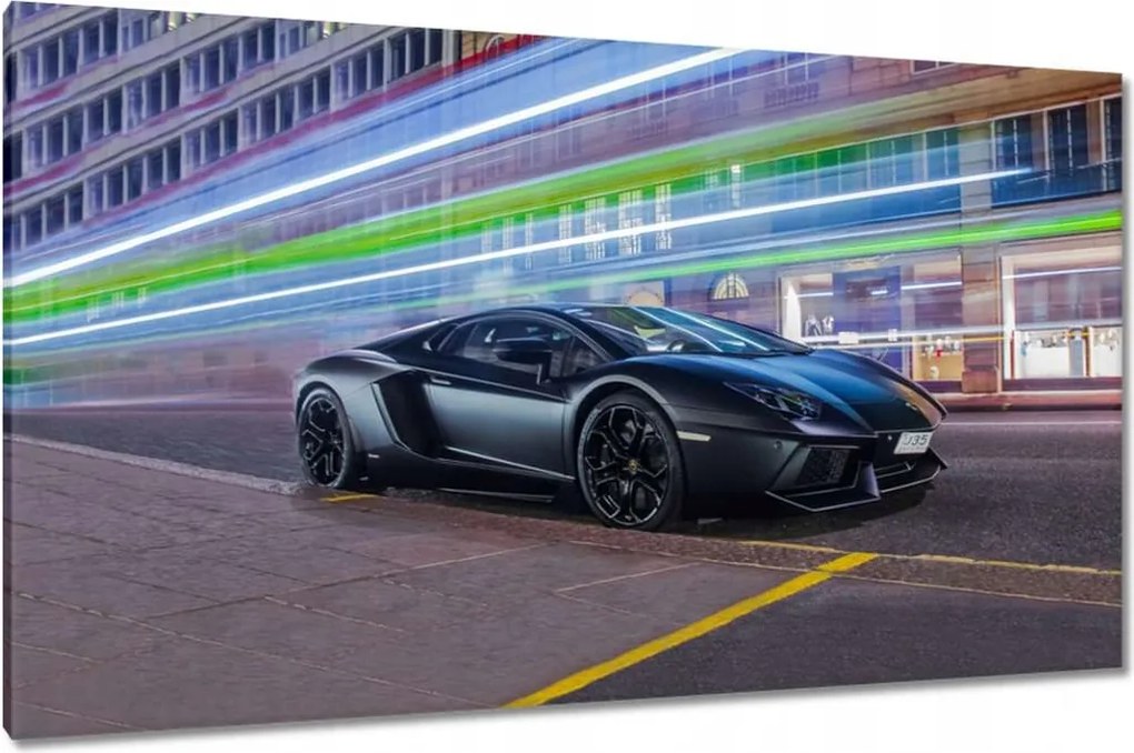 Vászonkép 120x70 Gyors autó száguld az éjszakában