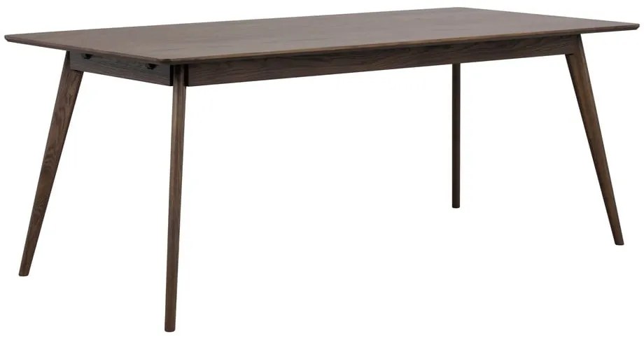Sötétbarna bővíthető étkezőasztal tölgyfa dekorral 90x190 cm Yumi – Rowico