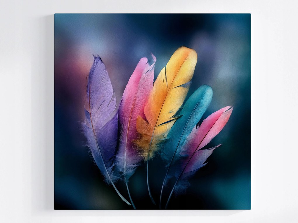 Vászonkép Canvas Pasztell Tollak Boho Dekoráció Színek 40 x 40