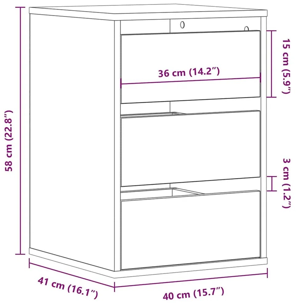 vidaXL kézműves tölgy szerelt fa sarok komód 40 x 41 x 58 cm