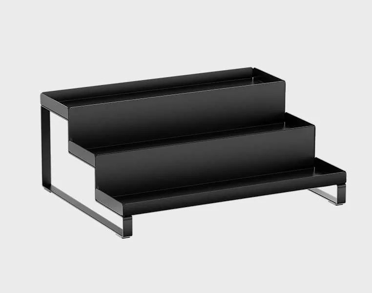 Fűszertartó polc 3 szintes fém állvány rendszerező fekete összecsukható