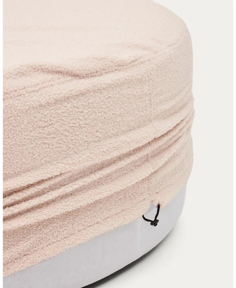 Világos rózsaszín buklé puff Kaeli – Kave Home