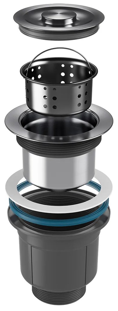 Erga HD, 2 kamrás acél mosogató 800x450x210 mm, grafit, ERG-MLS-HD8045B