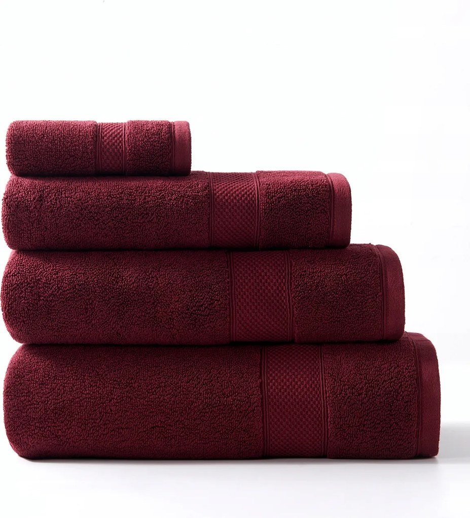 Leo pamut törölköző 50x90 bordó