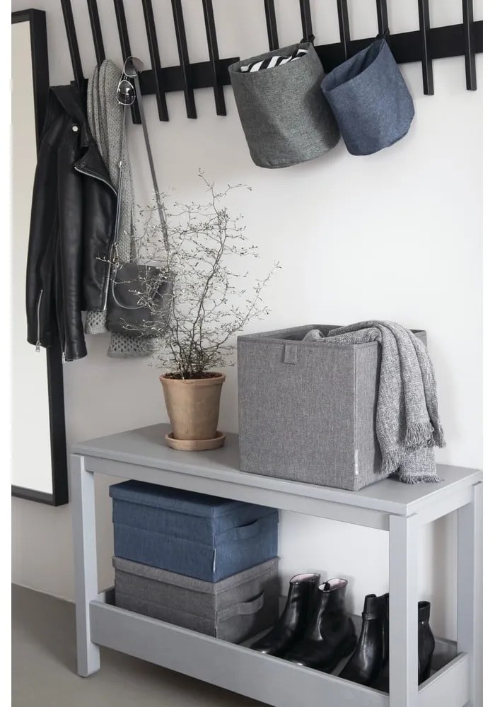 Kék fedeles textil tárolódoboz 35x26x19 cm Soft Storage – Bigso