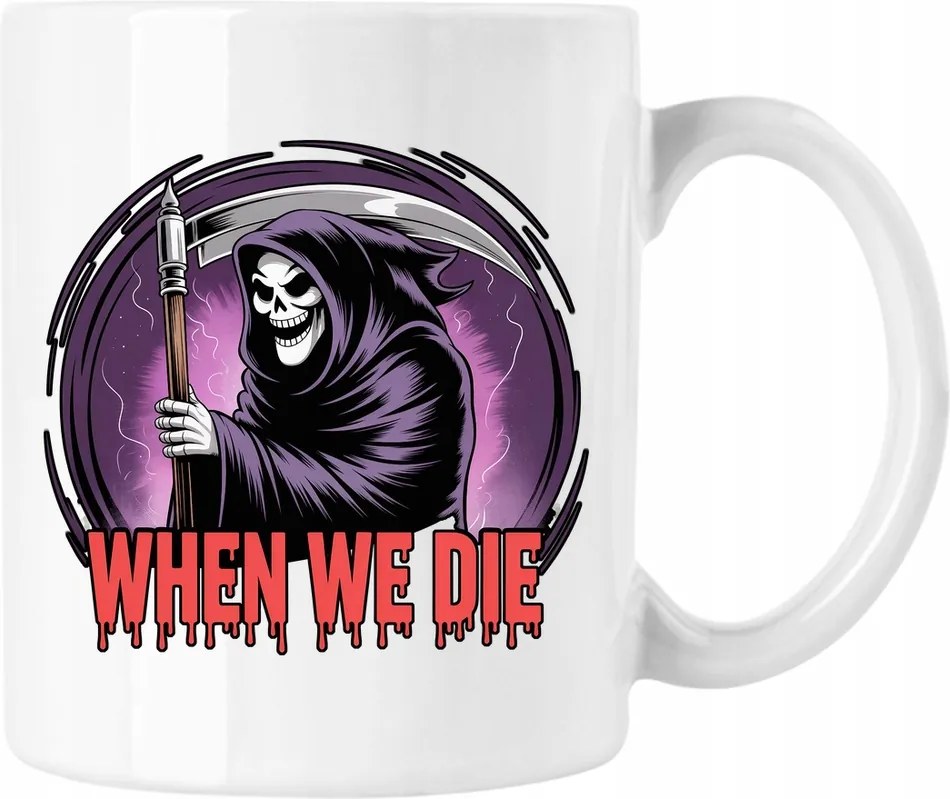 Halál bögre horror halloween csontváz fehér 330ml