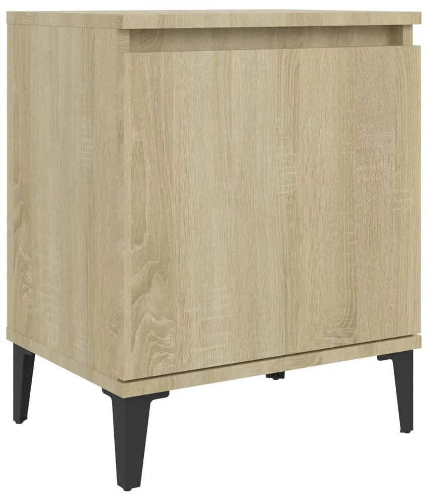 sonoma tölgy színű éjjeliszekrények fém lábbal 40 x 30 x 50 cm
