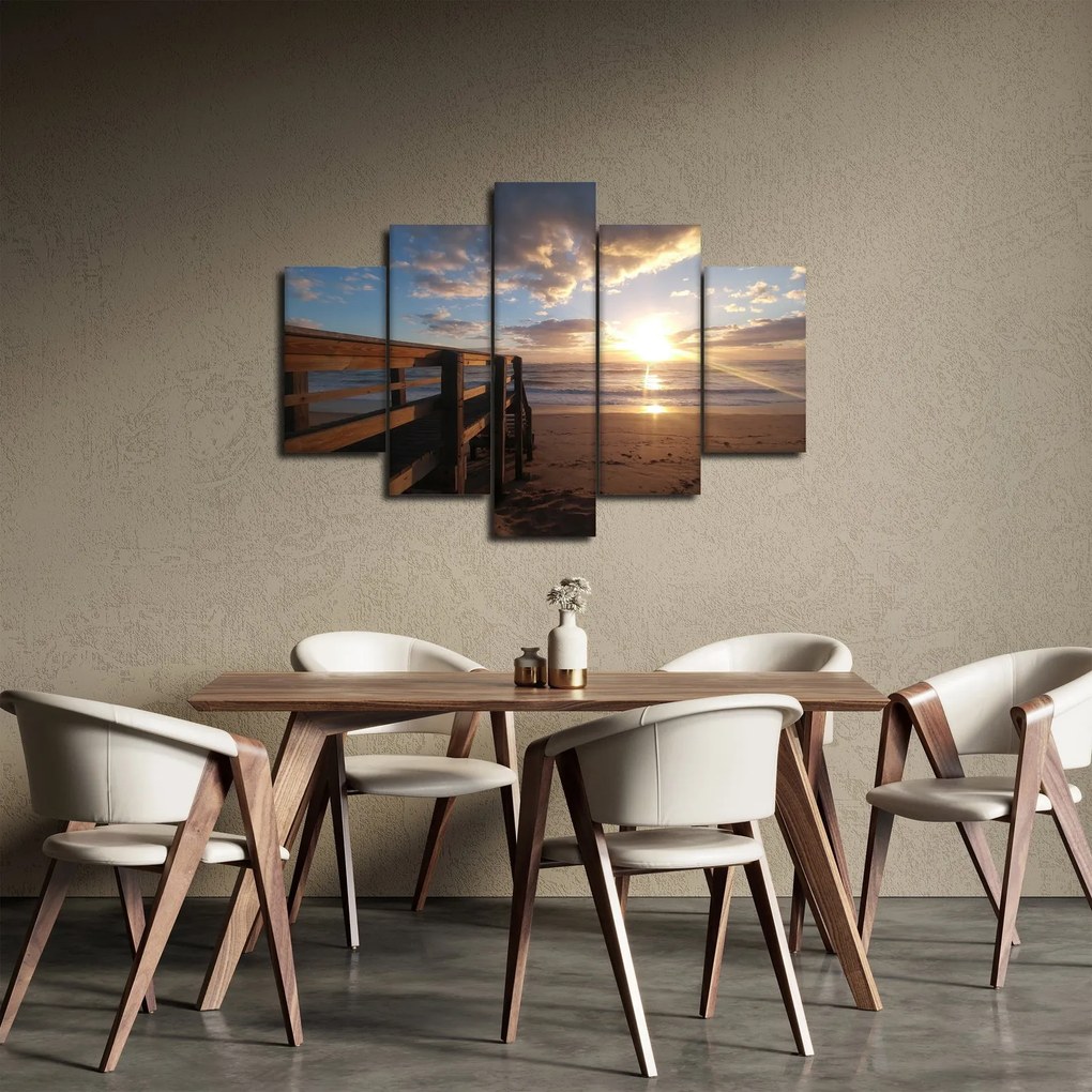 A móló, a strand és a tenger képe (150x105 cm)