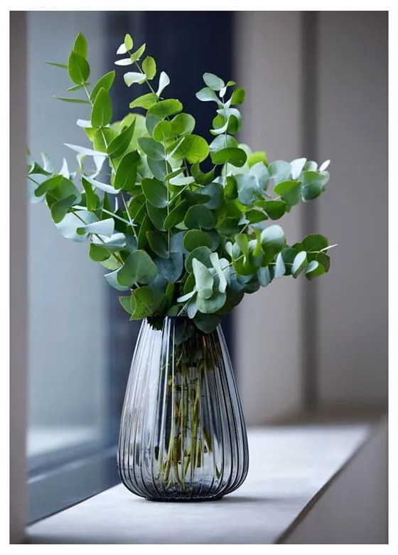 Kusintha szürke üveg váza, magasság 22 cm - Bitz