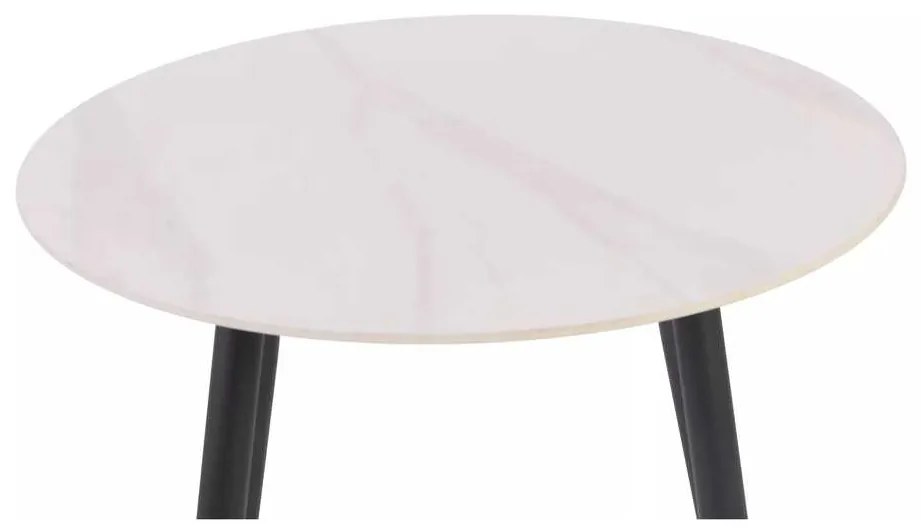 Rion étkezőasztal - 90 cm átmérő, márvány / fekete