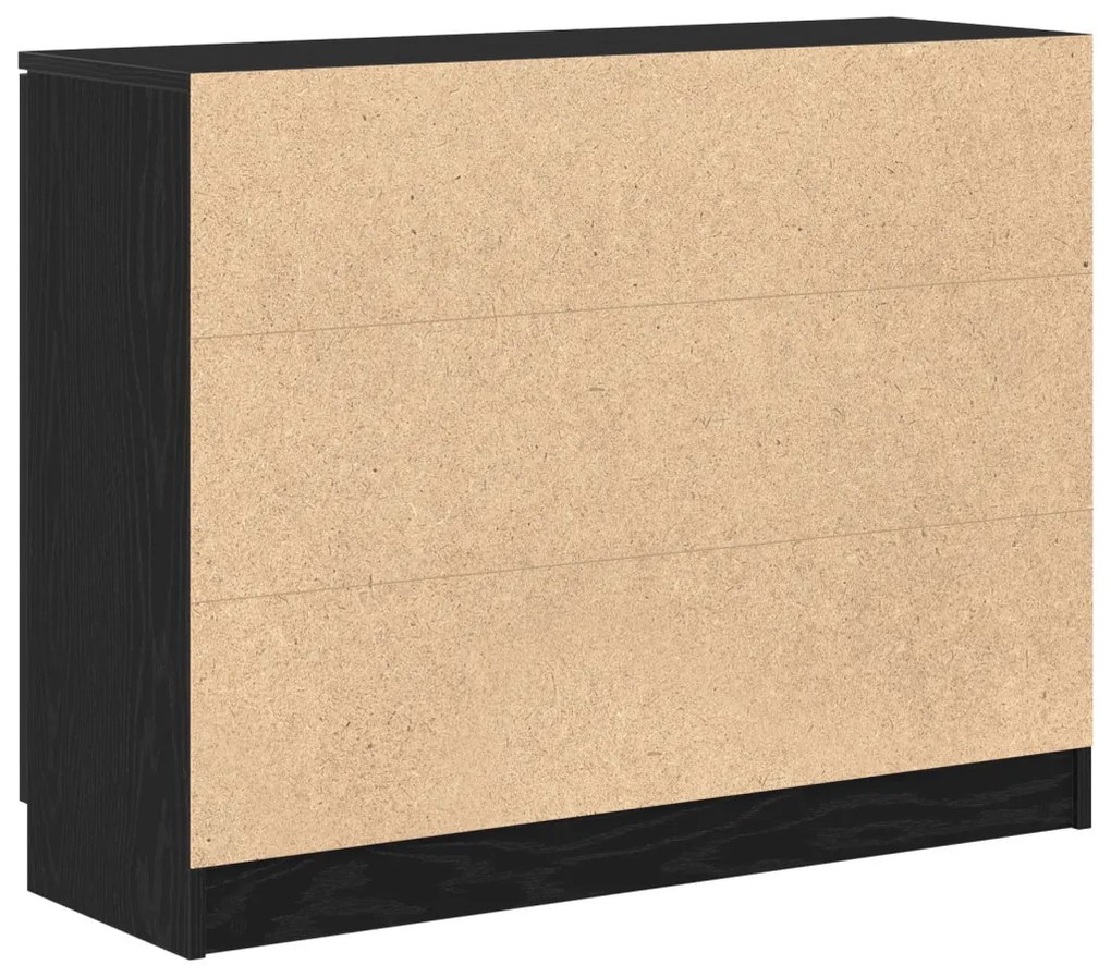 Oldalszekrény Fekete Tölgy 90,5x30x70 cm Műanyagból