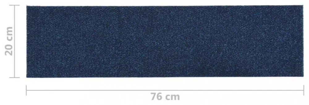 öntapadós lépcsőszőnyegek 15 db 76 x 20 cm sötétkék téglalap alakú