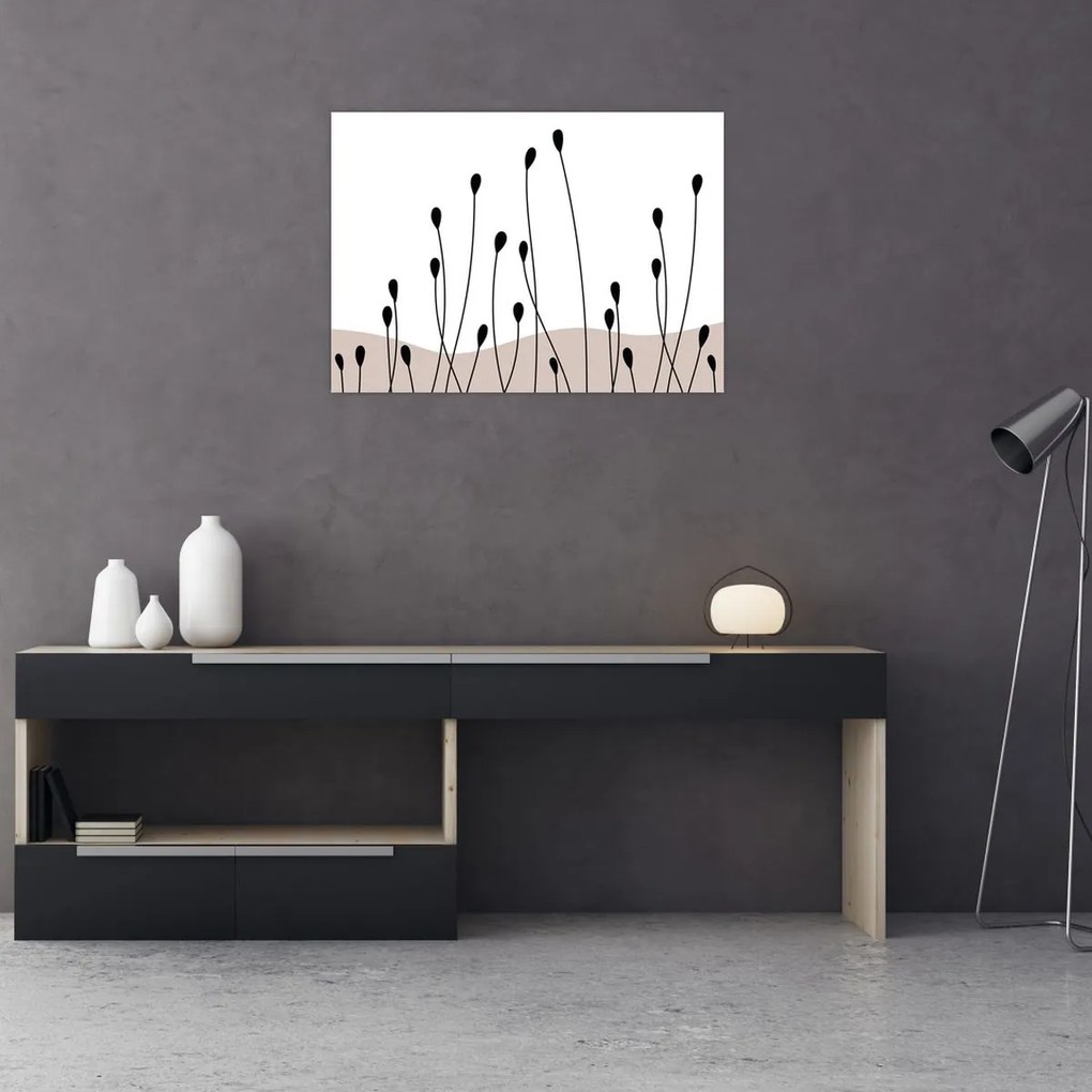 Üveg kép - Grafikus rét N⁰1 (70x50 cm)