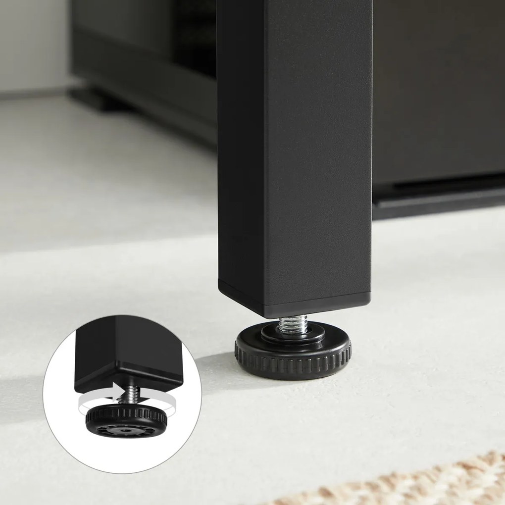 Fekete étkezőasztal tölgy artisan dekoros lappal TESSA 120x60 cm