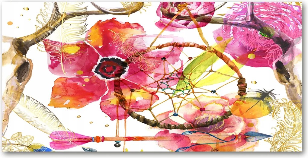 Fotó kép edzett üveg Virágos minta 140x70