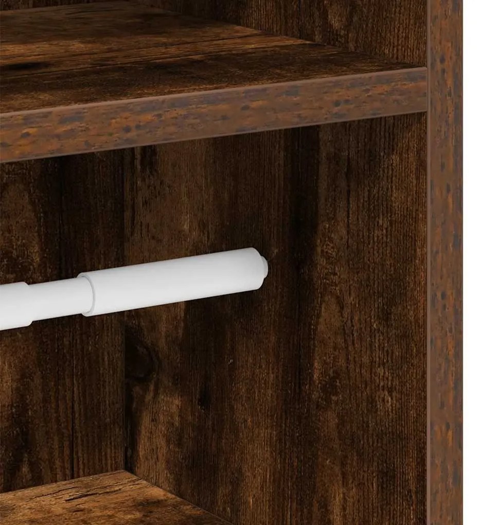 füstös tölgy fürdőszobaszekrény tekercstartóval 20,5x22x90 cm