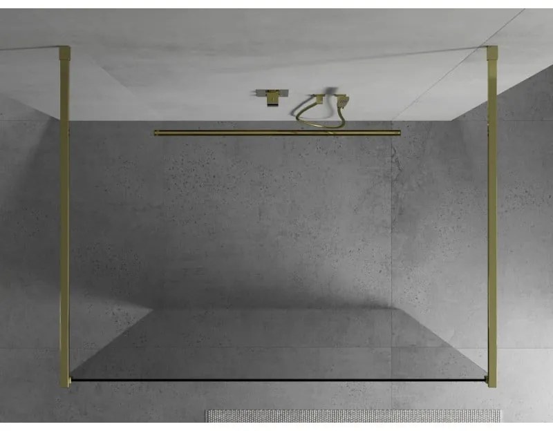 Mexen, Mexen Kioto zuhanykabin fala 180 x 200 cm, átlátszó 8 mm, arany - 800-180-002-50-00
