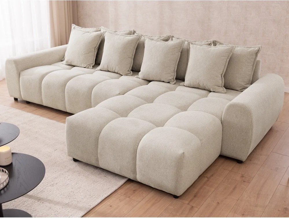 Bézs sarokkanapé (jobb oldali-heverő résszel) Albane – Ropez