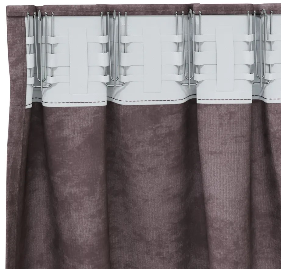 Bársonyos Függönyök 2 db Fülekkel Barna 260x140 cm