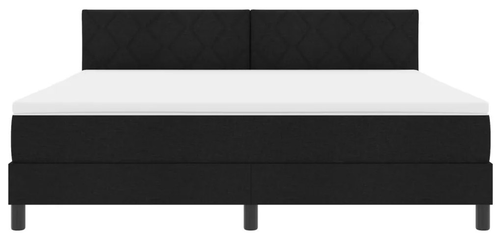 Box Spring Ágy Matraccal & LED Fekete 180x200 cm Szövet
