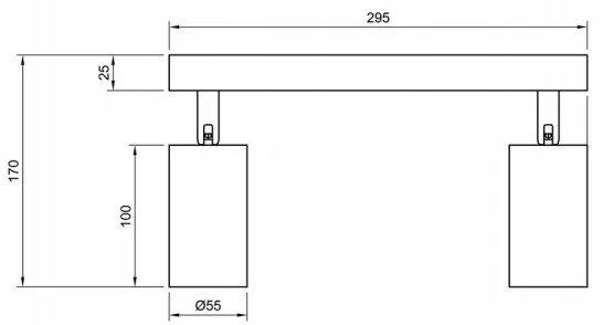 Spotlámpa 2xGU10/35W/230V fekete